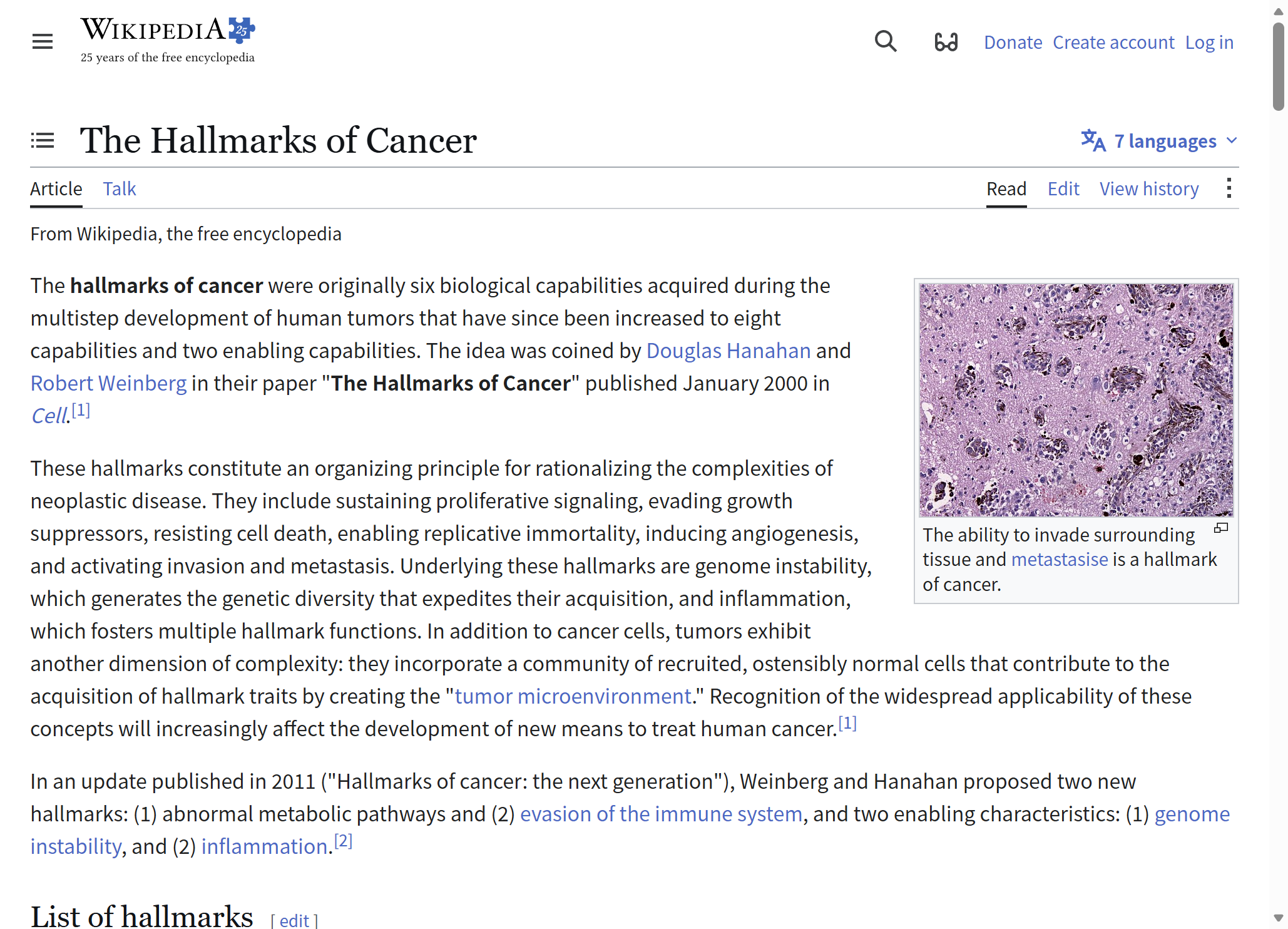 Hallmarks of Cancer - Cell 2011
